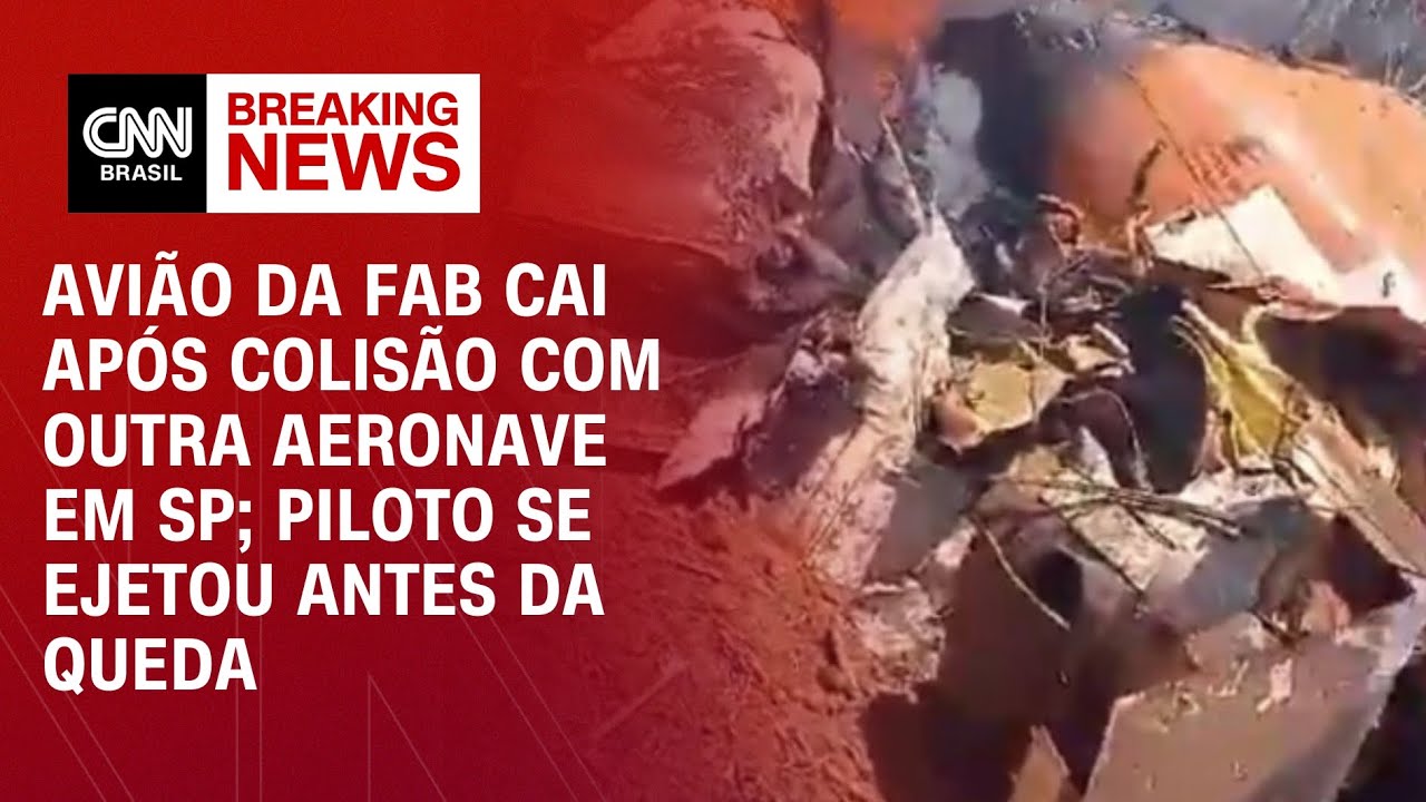 Avião da FAB cai após colisão com outra aeronave em SP; piloto se ejetou antes da queda | BASTIDORES