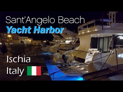 Yacht Harbor | Sant'Angelo Beach in Ischia | Evening Walk | Italy Walking Tour