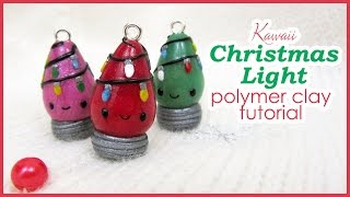 Tutorial: Kawaii Christmas Light polymer clay charm
