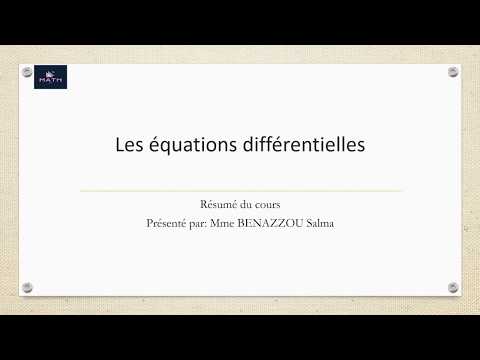 Résumé équations différentielles (ملخص)