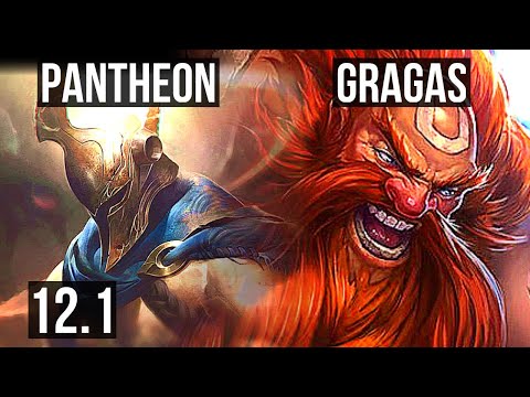 PANTHEON vs GRAGAS (TOP) | 2.4M mastery, 8/1/1, 700+ games, Godlike | EUW Grandmaster | 12.1