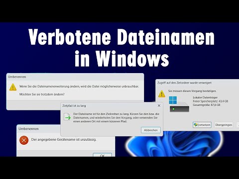 Verbotene Dateinamen in Windows 11, Windows 10 und wohl auch in Windows 12