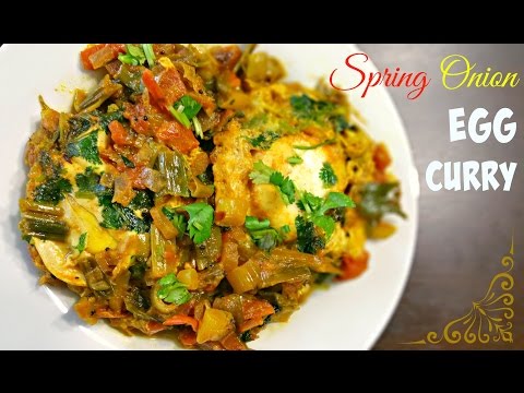 Spring Onion Egg Curry | Poached Eggs with Spring Onions in Indian style