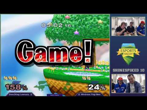 Shinespiked 10 Melee Doubles: Losers Semis - Drew2King/Lownasty vs Windrose/Y061 833R