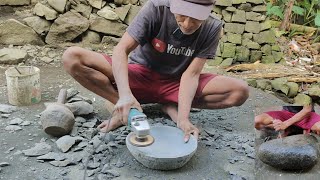 Download lagu Membuat cobek batu asli yang halus dan rapi mp3