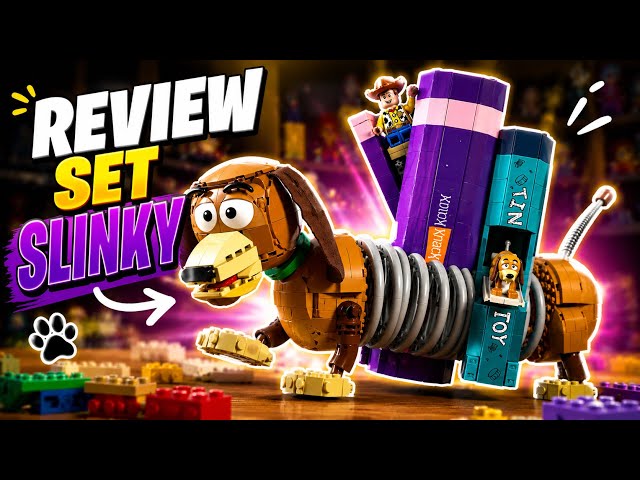Vídeo relacionado con LEGO | Disney y Pixar Toy Story: Sujetalibros de Slinky - Maquetas para Adultos de Dachshund - Decoración de la Estantería - Minifigura de Woody y Figura de Perro Salchicha - Regalo para Fans - 43301