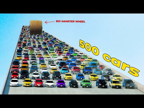 Downhill Race with 500 Cars in Beamng drive