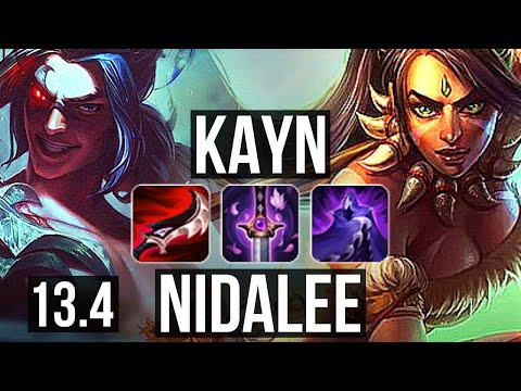 KAYN vs NIDALEE (JNG) | 2.7M mastery, 16/2/7, 1400+ games, Legendary | KR Master | 13.4