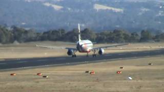 preview picture of video 'Jetstar A320 (VH-VQX) Takeoff - Hobart'