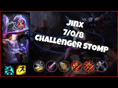 Korean Challenger Jinx Bot (7/0/8) Gameplay Replay - Patch 10.16