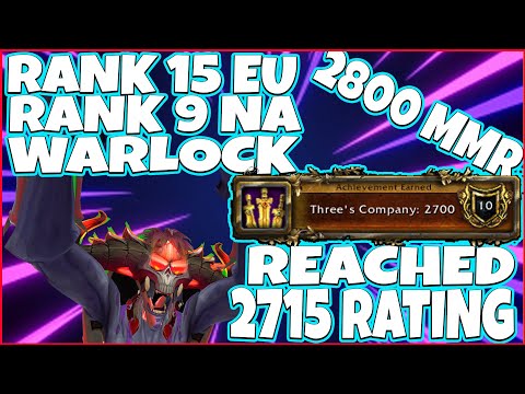 RANK 15 EU RANK 9 NA AFFLICTION WARLOCK 2715 RATING 2800 MMR DEATHBOLT ONESHOTS & VESPER TOTEM