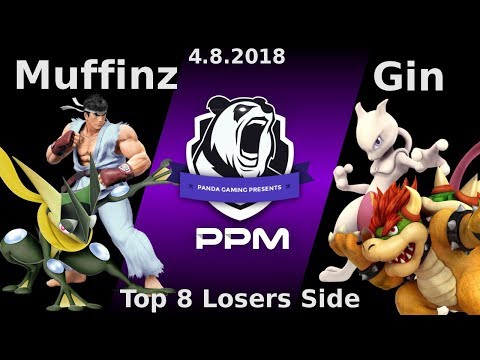 Big PPM 9 - Muffinz (Ryu, Greninja) Vs. Gin (Mewtwo, Bowser) - Top 8 Losers Side