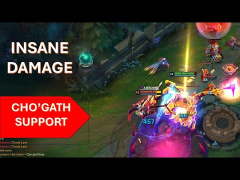 CHO'GATH SUPPORT FULL AP VS CAITLYN KARMA BOT