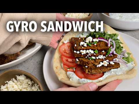 How to Make Gyro Sandwich | Beef & Lamb Gyro With Homemade Tzatziki Sauce