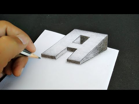 How to draw 3D floating letter "A" | graffiti 3D letter