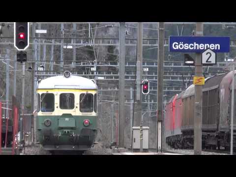 TRENO STORICO EBT  BDE 4/4 82. IN TRANSITO A GOSHENEN. (CH) 25 - 4 - 2015.