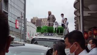2022年7月8日 四条河原町前 安倍元首相演説予定だったが中止！盟友の西田昌司が安倍元首相について報告