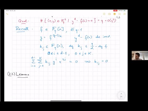 Valentin Blomer: The polynomial method for point counting and exponential sums, Lecture 2