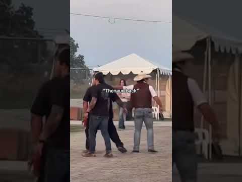 Gavin Adcock started back pedaling REAL quick when Zach Bryan’s boots hit his side of the fence 👀😂