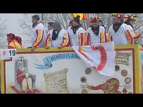 Giullari di Corte carro da getto - Carnevale Ivrea 2015