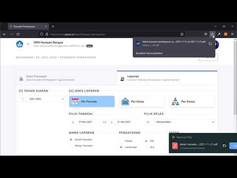 Tutorial Laporan Transaksi Pembayaran Sekolah Per Periode