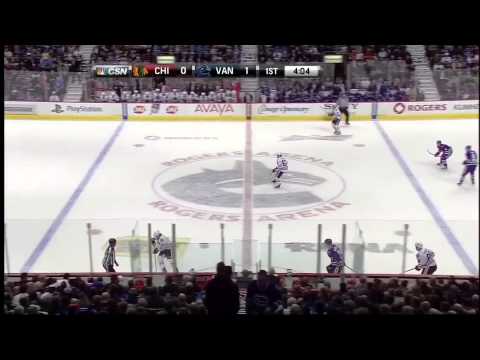 Alexander Edler goal 1 Feb 2013 Chicago Blackhawks vs Vancouver Canucks NHL Hockey