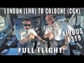LONDON LHR TO COLOGNE CGN FULL FLIGHT IN THE AIRBUS COCKPIT 6 Cameras 4k Quality