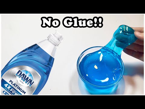 How To Make Quick Easy No Glue Dish Soap Slime!!