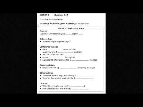 IELTS 14   Test 3   Full   Flanders Conference Hotel