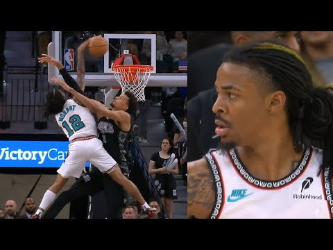 Ja Morant most insane poster dunk on Victor Wembanyama after the whistle 😳