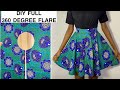How To Cut And Sew A Full 360 Degree Flare Skirt Beginners Friendly