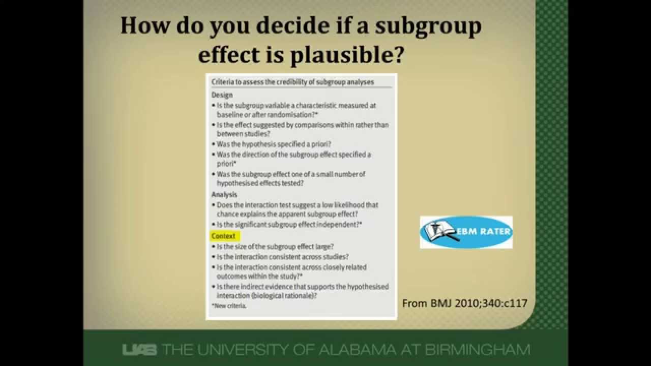 Interpreting a Subgroup Analysis: Is There a Real Effect? - YouTube