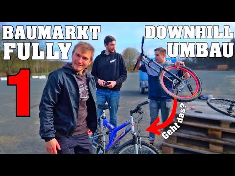 Baumarkt Fahrrad zu DOWNHILL umbauen!😂🤔GEHT DAS? #fahrrad #mountainbike
