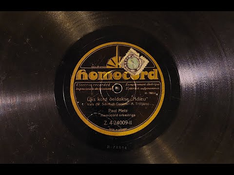 Paul Mets - Üks kord öeldakse "Adieu" (1929)