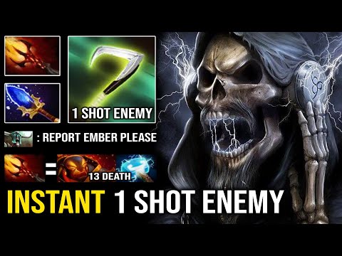 WTF Instant 1 Shot Crazy Magic Burst DPS with Aghanim + Dagon 5 Totally Deleted Ember From Mid DotA