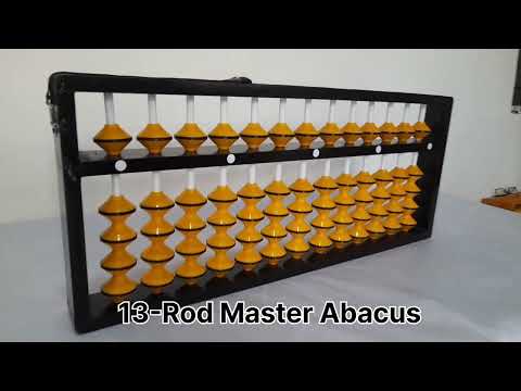 Wooden 13 rod yellow master abacus