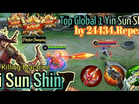 Hypercarry Yin Sun Shin Gameplay | Top Global 1 by 24434.Repeat a.k.a. RRQ Bless | MLBB | 2021|