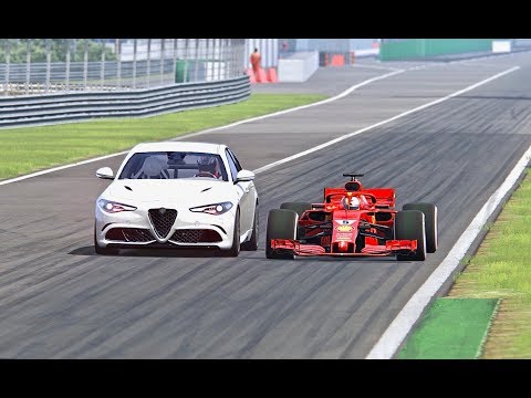 Ferrari F1 2018 vs F1 Engine Alfa Romeo Giulia  - Monza