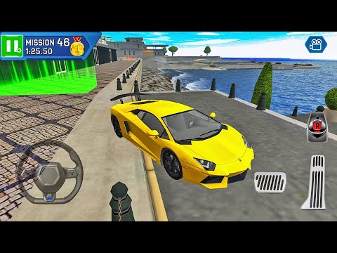 Lamborghini Sports Car Driving in Monaco Harbor - City Car Driver Simulator - Android Gameplay