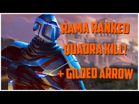 RAMA RANKED QUADRAKILL + GILDED ARROW - SMITE S8