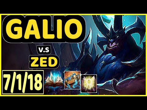 XAKY (GALIO) vs ZED - 7/1/18 KDA MID GAMEPLAY - EUW Ranked GRANDMASTER