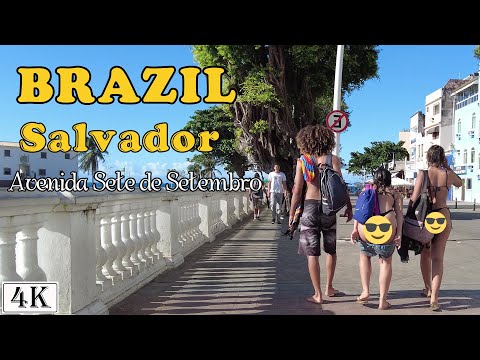 Brazil, walking in Avenue Sete de Setembro, Salvador, Bahia [4k]