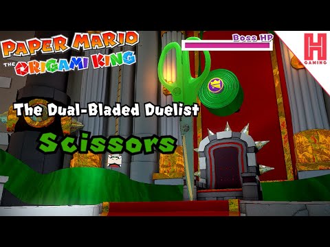 How To Beat Scissors Boss Fight (The Dual-Bladed Duelist) - Paper Mario: The Origami King