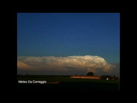 Time-lapse of huge stationary storm over Ferrara, Emilia Romagna northern Italy. Summer 2017