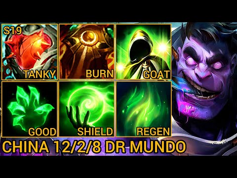 Dr Mundo Baron Lane MVP 12/2/8 - China Wild Rift New Build & Runes By Tiarty