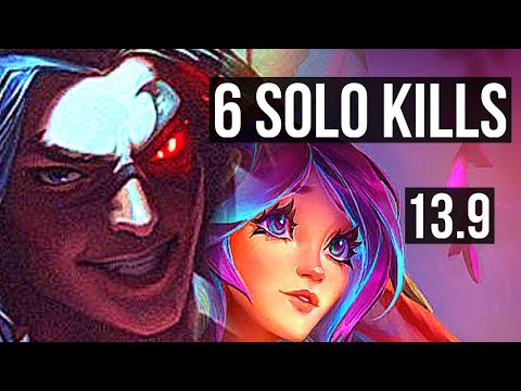 KAYN vs LILLIA (JNG) | 13/1/3, 6 solo kills, Legendary, 400+ games | KR Master | 13.9