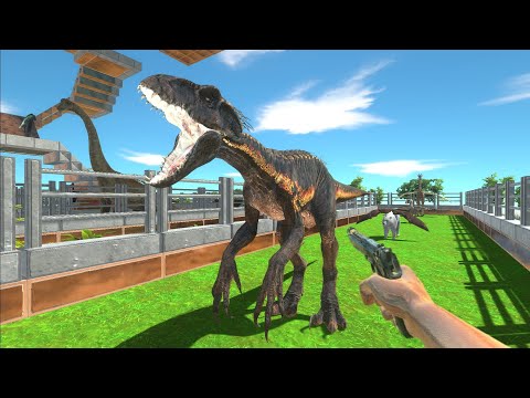 FPS Avatar with all weapons In the battle with Indoraptor - Animal Revolt Battle Simulator