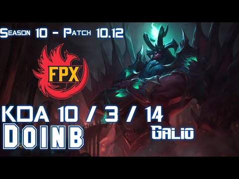FPX Doinb GALIO vs IRELIA Mid - Patch 10.12 KR Ranked
