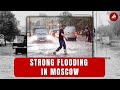 Heavy downpours with hail have flooded parts of Moscow