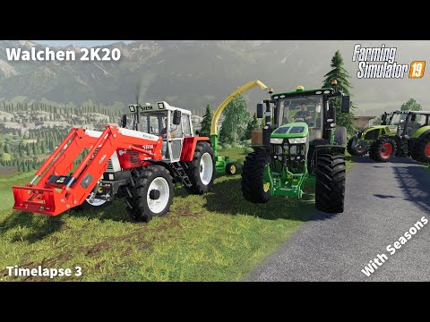 Stacking Hay Bales, Collecting Grass to Make Silage │Walchen 2K20 With Seasons│FS 19│Timelapse#3